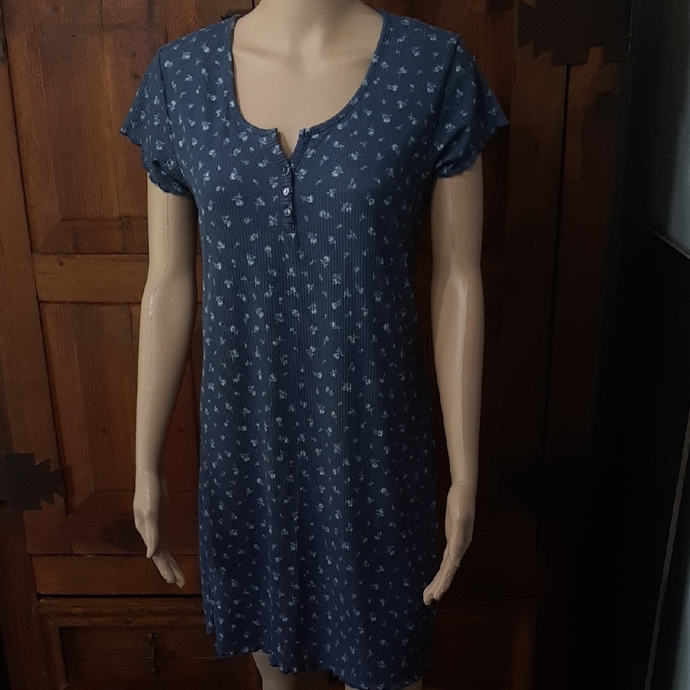 Laura Ashley Blue/grey Floral Sleepshirt